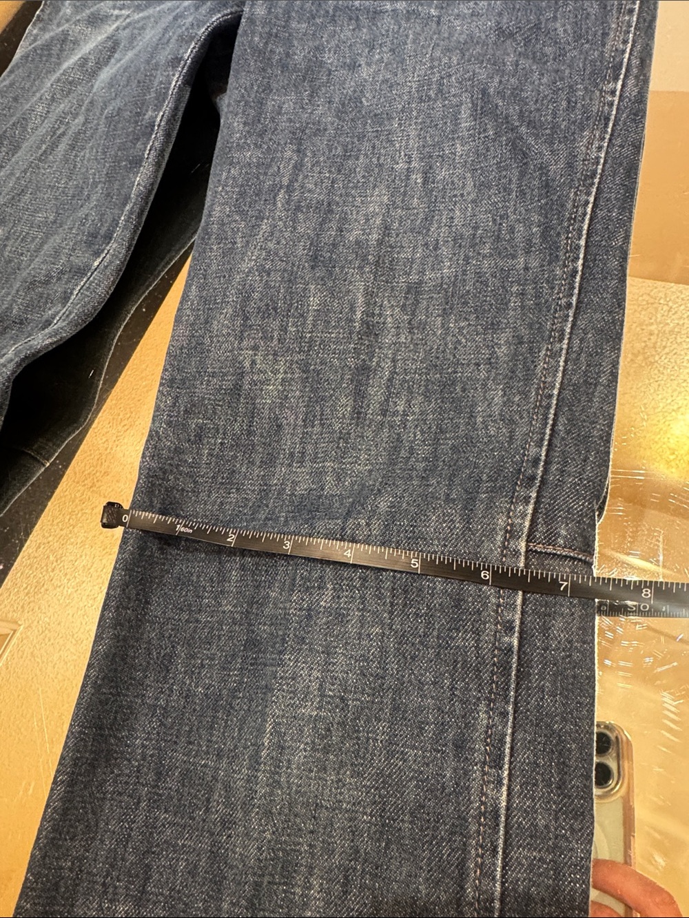 Prada Vintage Bootcut Crop Jeans Dark Wash Denim Made in Italy Size 40 Y2K - Picture 11 of 14